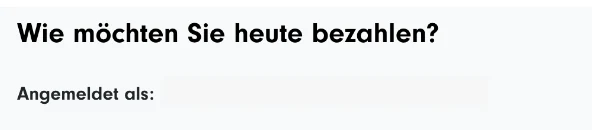 Updated German checkout label: Angemeldet als.