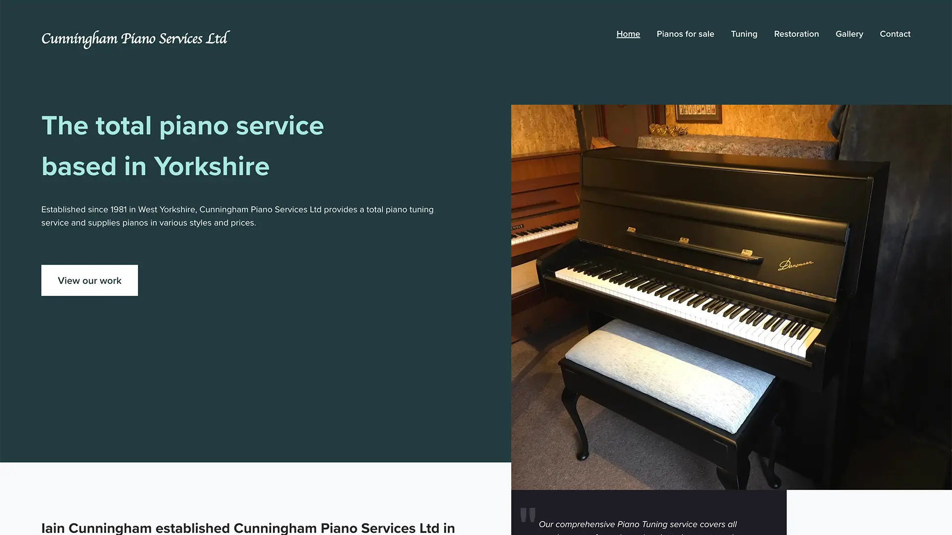 Home page introduction for CPianos
